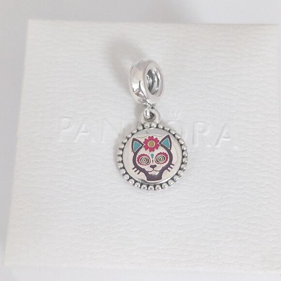 Pandora Mexico Day of the Dead Calaca Gato Dangle Charm S925 Silver with box - Picture 7 of 7